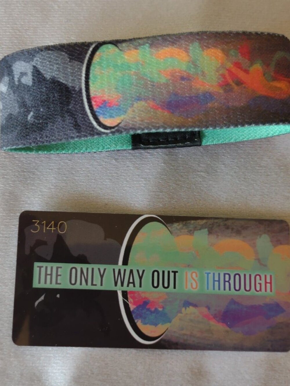 Zox Medium Wide Band Bracelet The Only Way Out is Through Inspirational